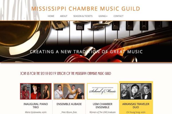 Q Group Website for Mississippi Chambre Music Guild