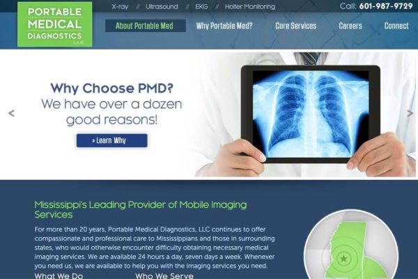 Q Group Website for Portable Medical Diagnostics, Ridgeland, MS